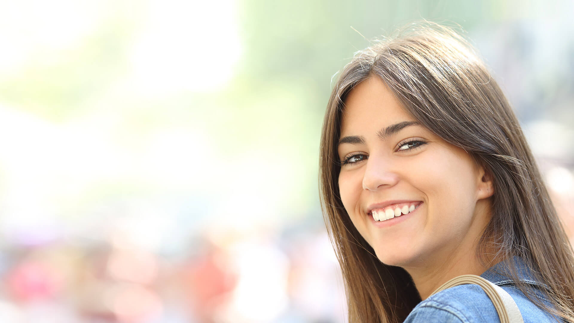 Woman smiling to camera